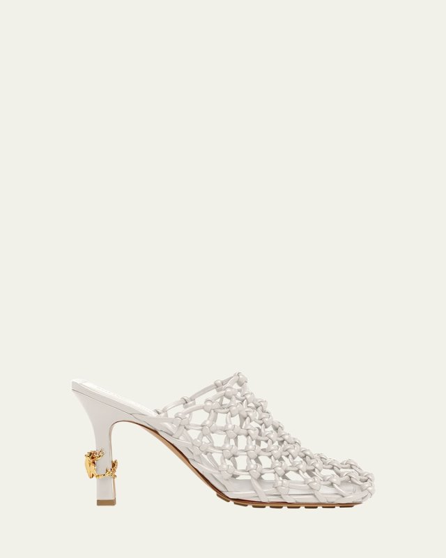 Frog Knotted Leather Stiletto Mules